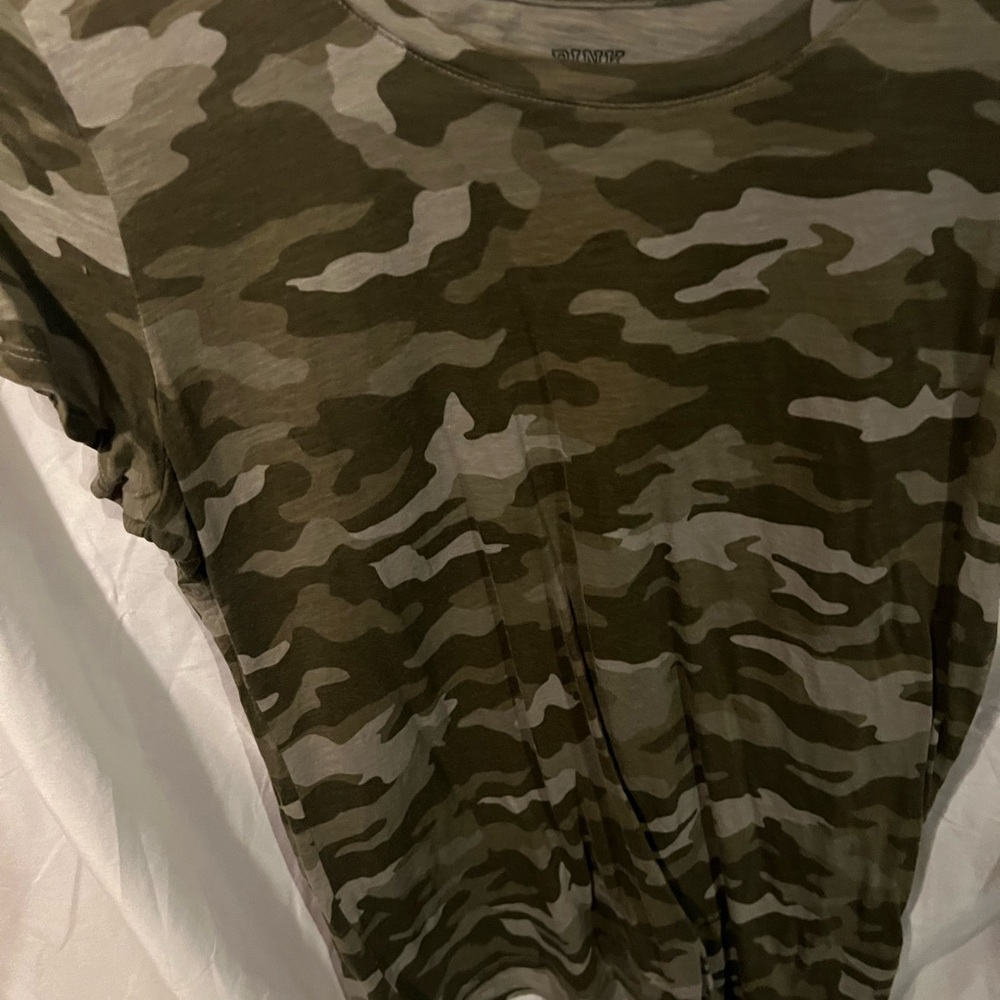 PINK Victoria's Secret Green Camouflage Tee